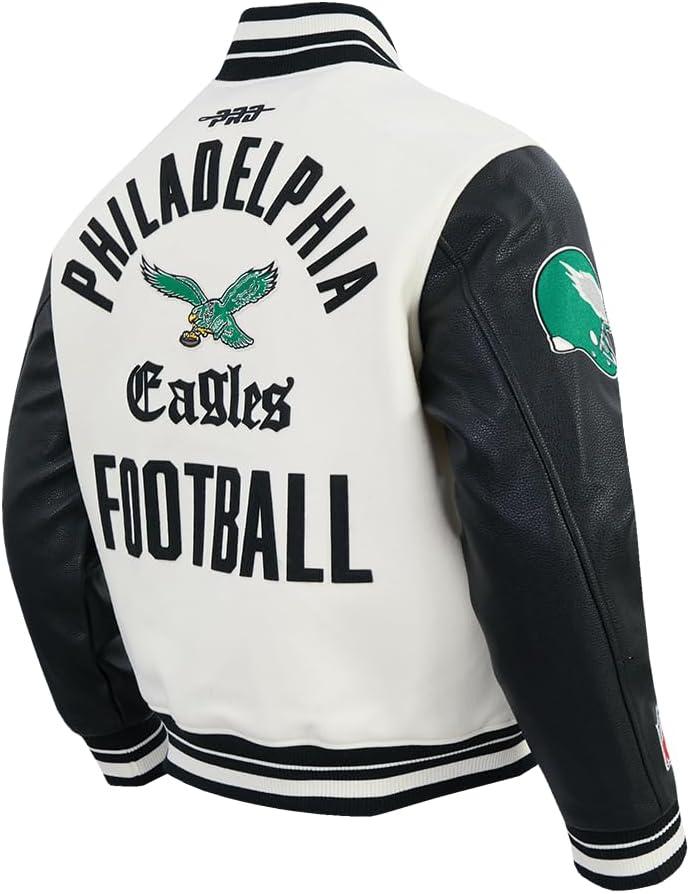 imagePro Standard Mens NFL Modern Originals Varsity JacketEggshell Black