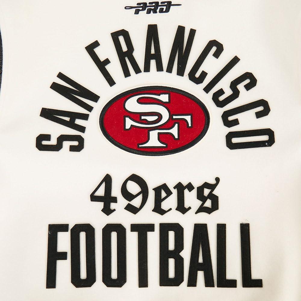 imagePro Standard Mens NFL Modern Originals Varsity JacketEggshell Black