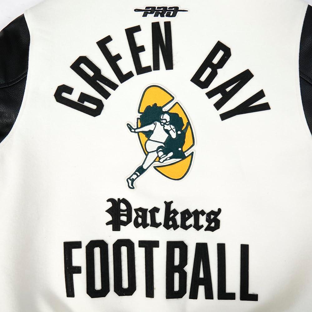 imagePro Standard Mens NFL Modern Originals Varsity JacketEggshell Black