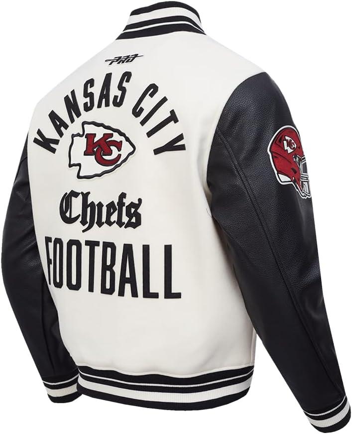 imagePro Standard Mens NFL Modern Originals Varsity JacketEggshell Black