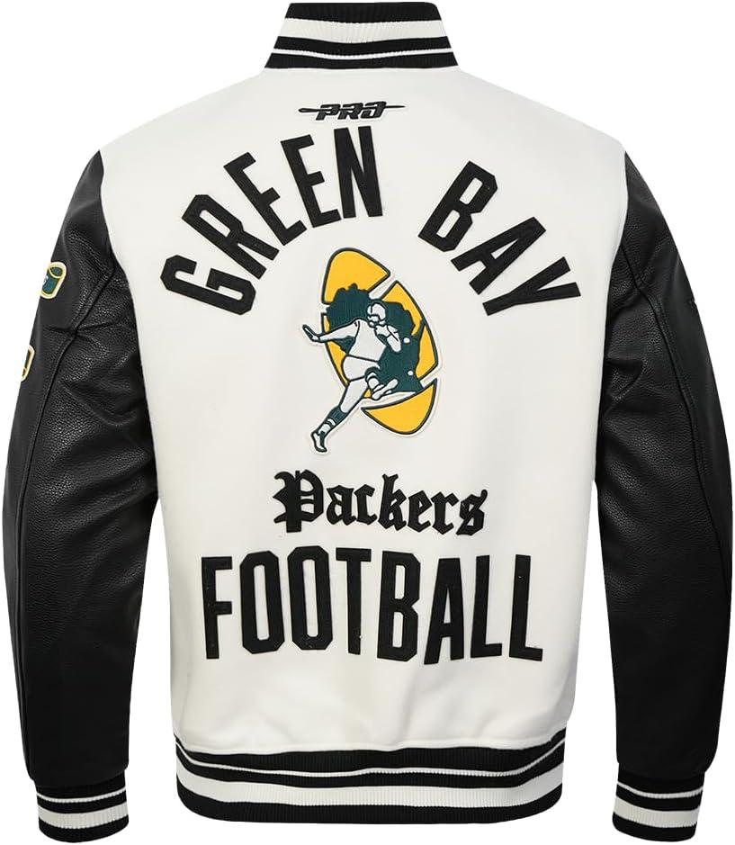 imagePro Standard Mens NFL Modern Originals Varsity JacketEggshell Black