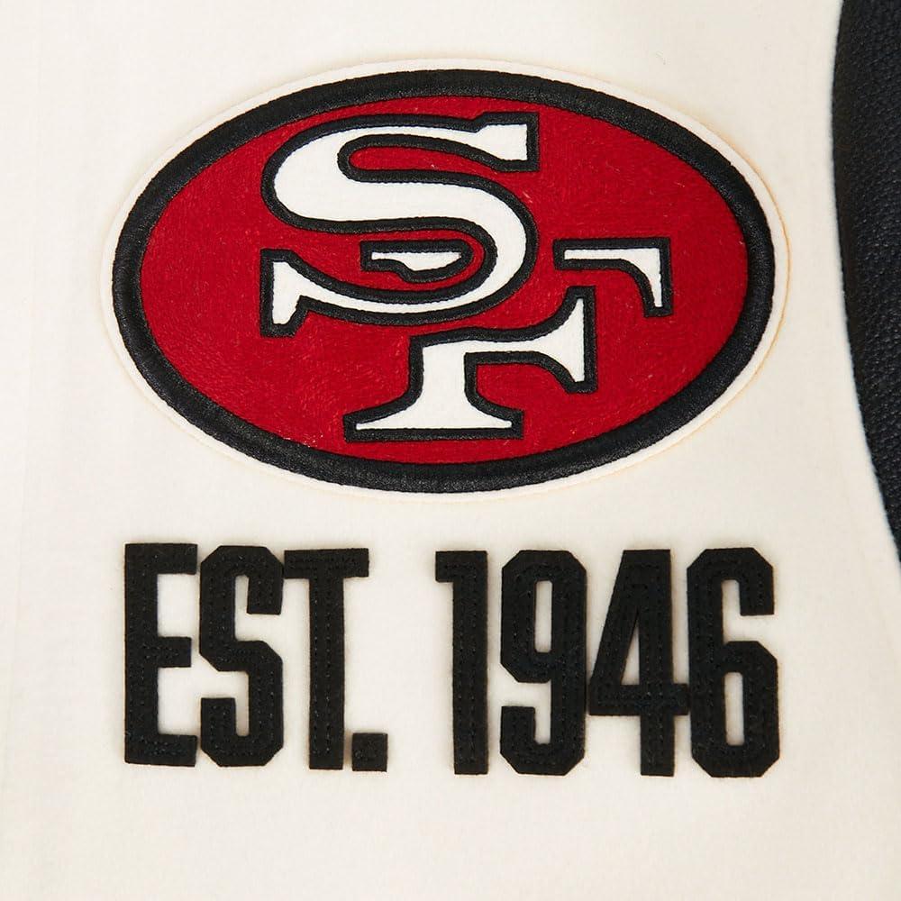 imagePro Standard Mens NFL Modern Originals Varsity JacketEggshell Black