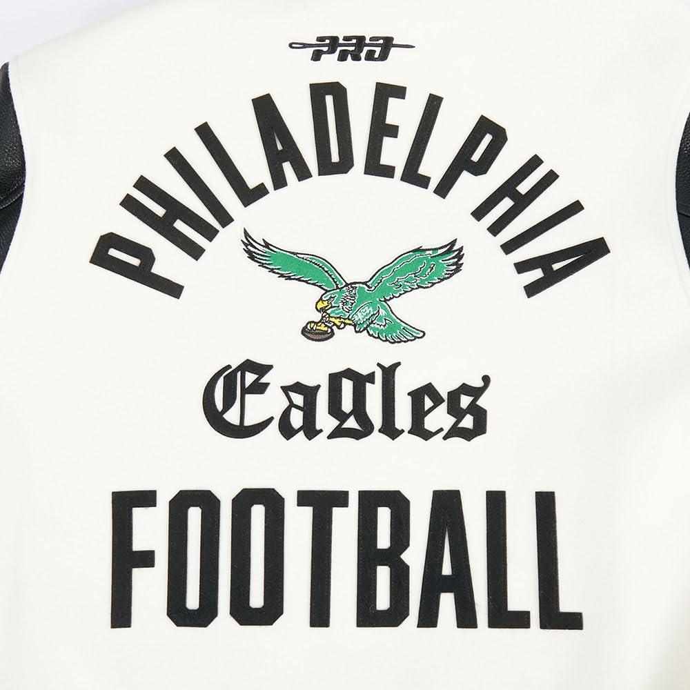 imagePro Standard Mens NFL Modern Originals Varsity JacketEggshell Black