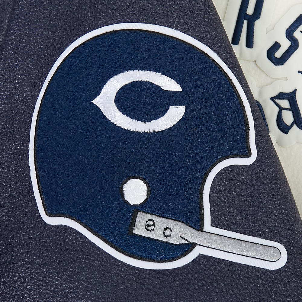 imagePro Standard Mens NFL Modern Originals Varsity JacketEggshell Midnight Navy