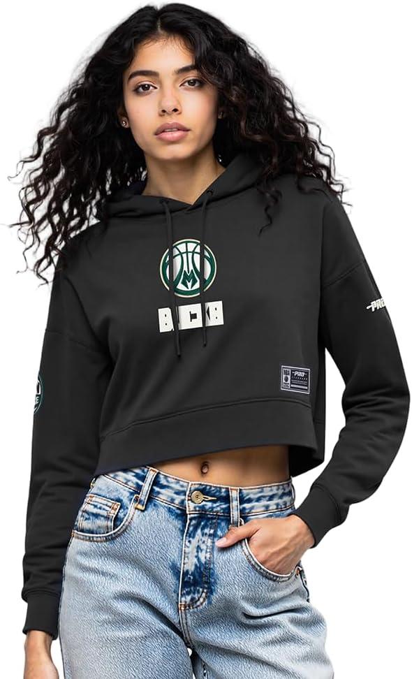 imagePro Standard NBA womens Womens Nba Modern Originals Brushed Back French Terry Cropped Pullover HoodieBlack