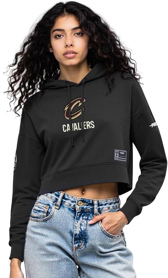 imagePro Standard NBA womens Womens Nba Modern Originals Brushed Back French Terry Cropped Pullover HoodieBlack