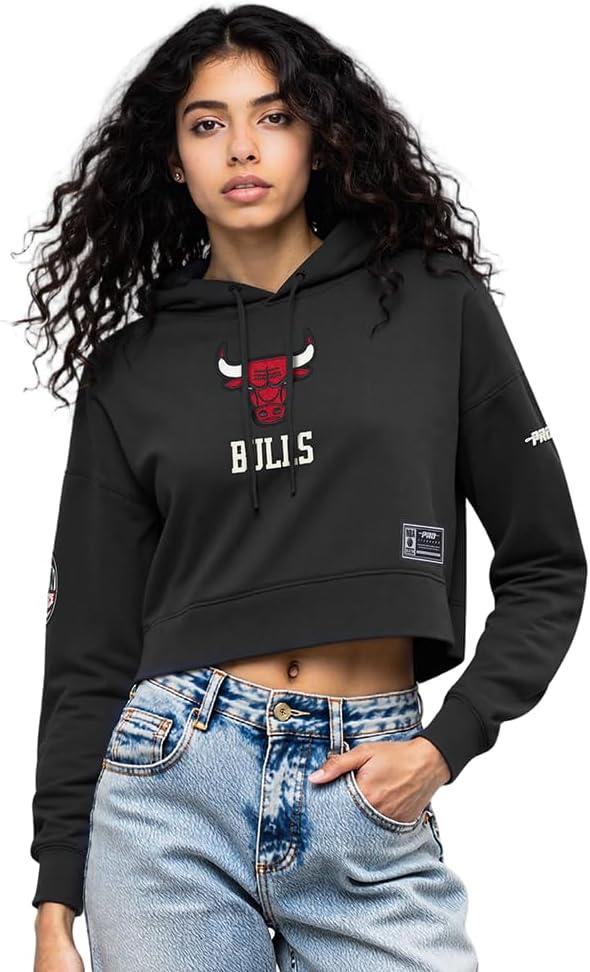 imagePro Standard NBA womens Womens Nba Modern Originals Brushed Back French Terry Cropped Pullover HoodieBlack