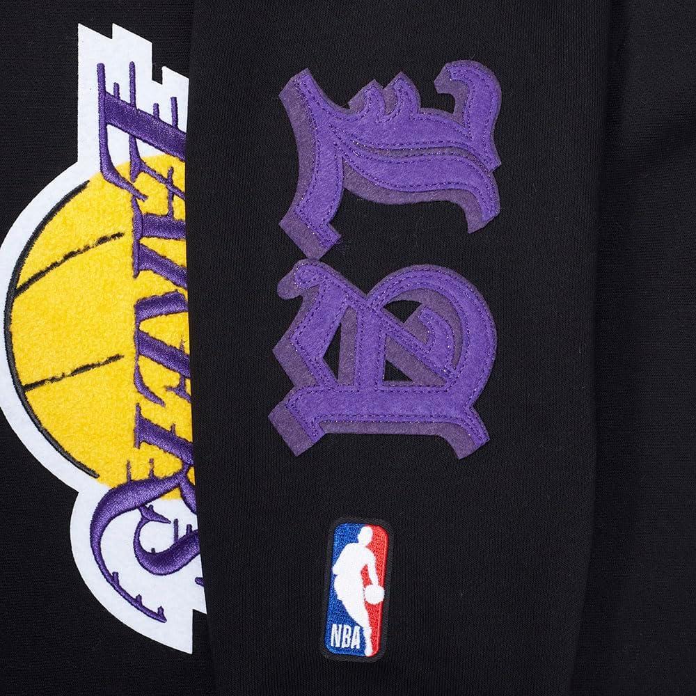 imagePro Standard NBA womens Womens Nba Old English Brushed Back French Terry Cropped Pullover HoodieBlack