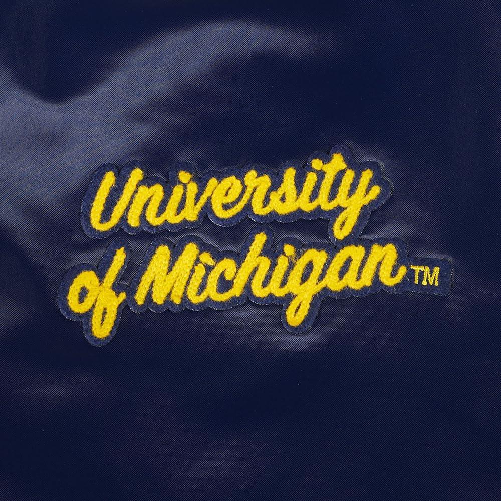 imagePro Standard Womens College University Of Michigan Classic Essentials Satin Jacket Midnight Navy S