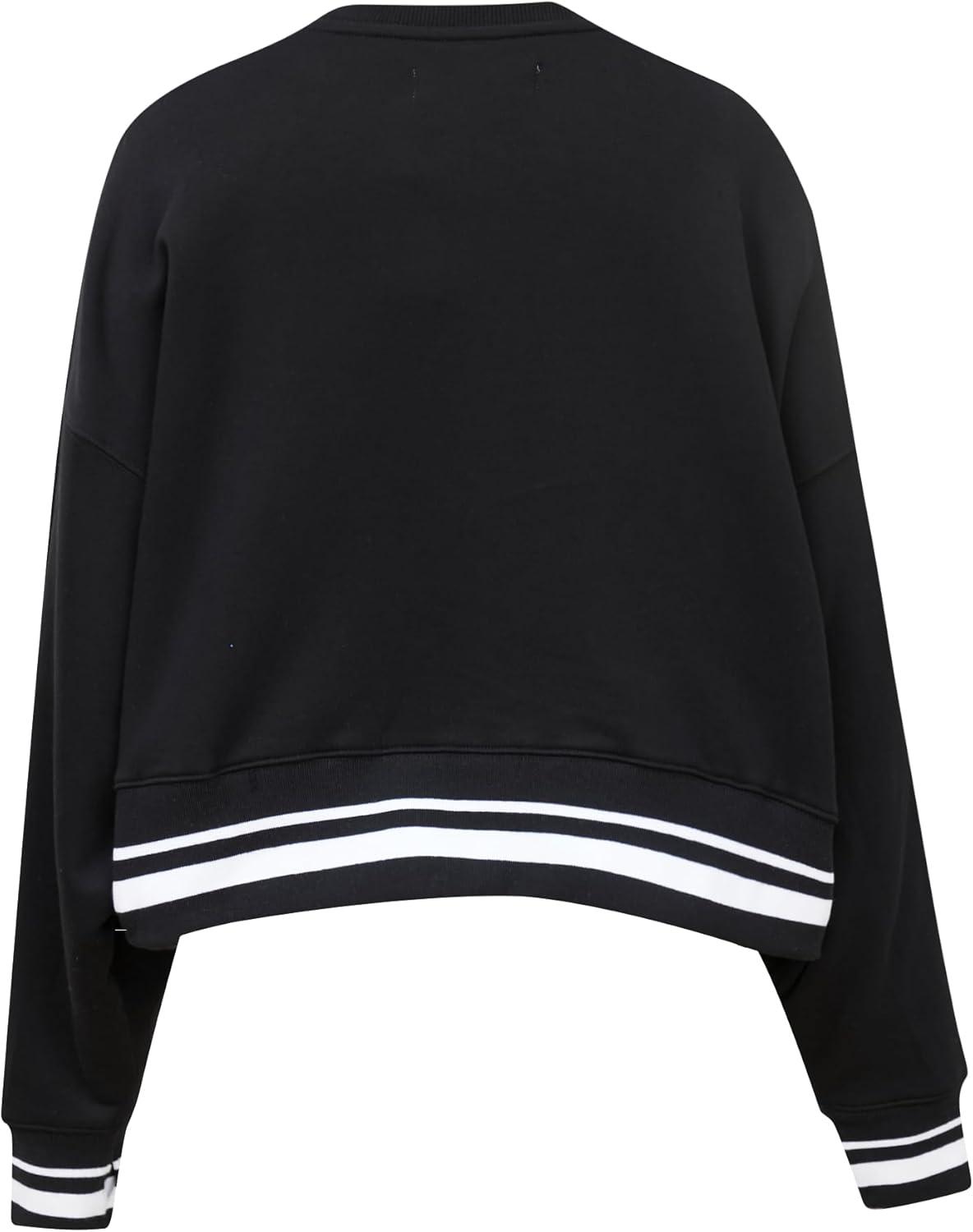 imagePro Standard Womens NBA Mash Up Brushed Back French Terry Crewneck SweatshirtBlack