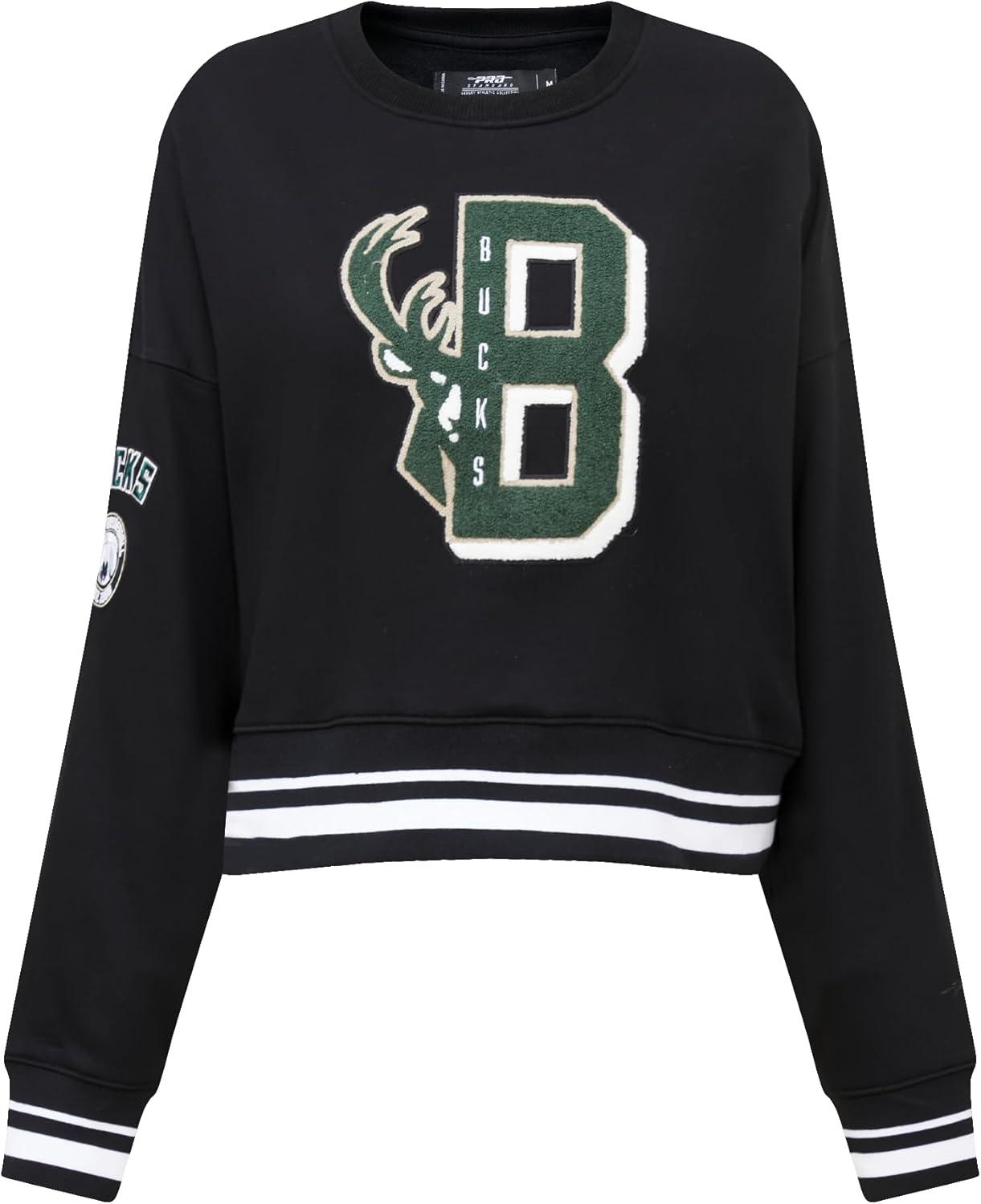 imagePro Standard Womens NBA Mash Up Brushed Back French Terry Crewneck SweatshirtBlack
