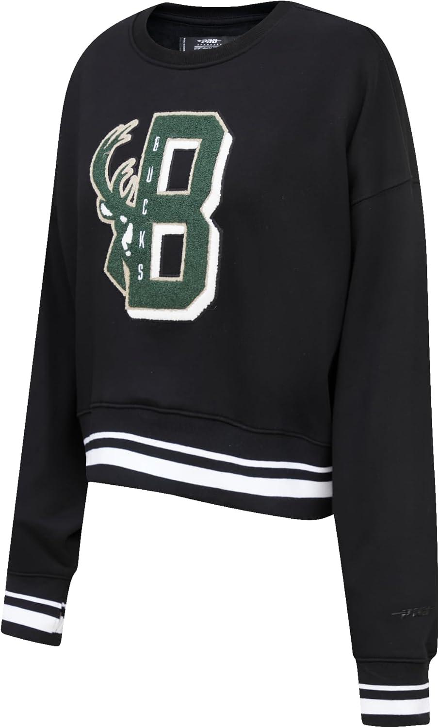 imagePro Standard Womens NBA Mash Up Brushed Back French Terry Crewneck SweatshirtBlack