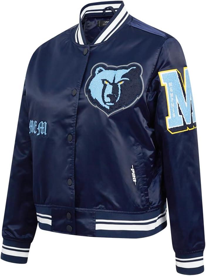 imagePro Standard Womens NBA Old English Satin JacketMidnight Navy