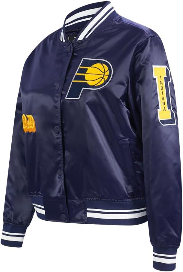 imagePro Standard Womens NBA Old English Satin JacketMidnight Navy