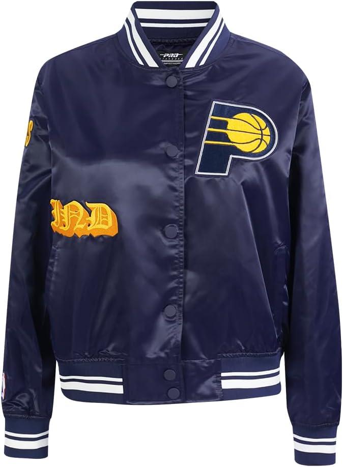 imagePro Standard Womens NBA Old English Satin JacketMidnight Navy