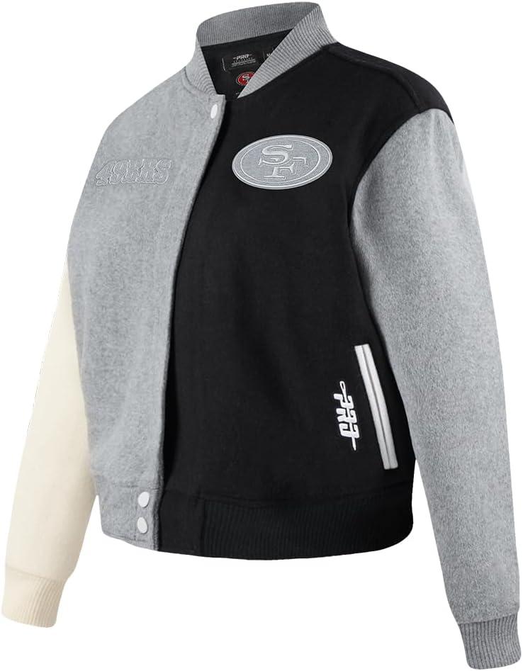 imagePro Standard Womens NFL Reverse French Terry Wool Varsity JacketBlack