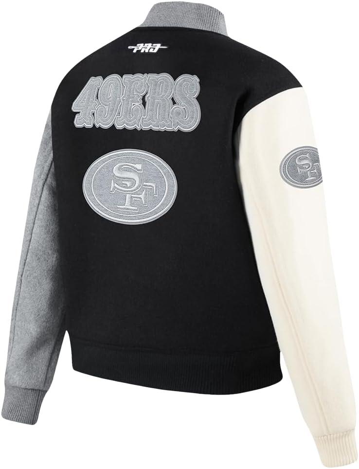 imagePro Standard Womens NFL Reverse French Terry Wool Varsity JacketBlack