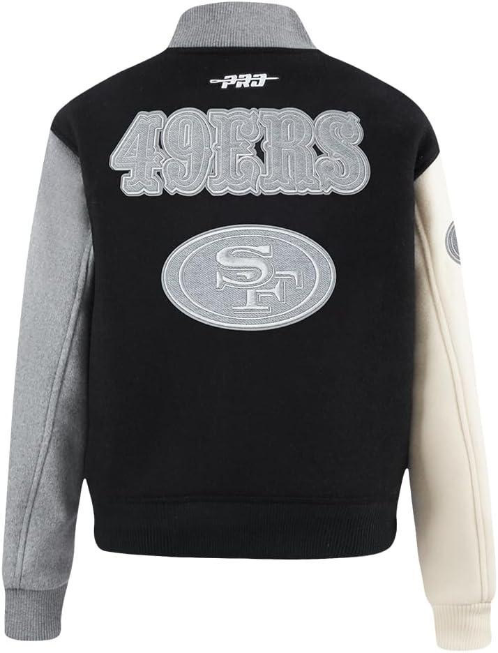 imagePro Standard Womens NFL Reverse French Terry Wool Varsity JacketBlack