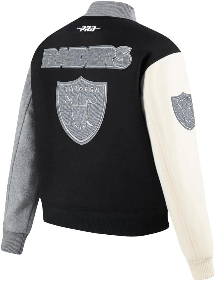 imagePro Standard Womens NFL Reverse French Terry Wool Varsity JacketBlack