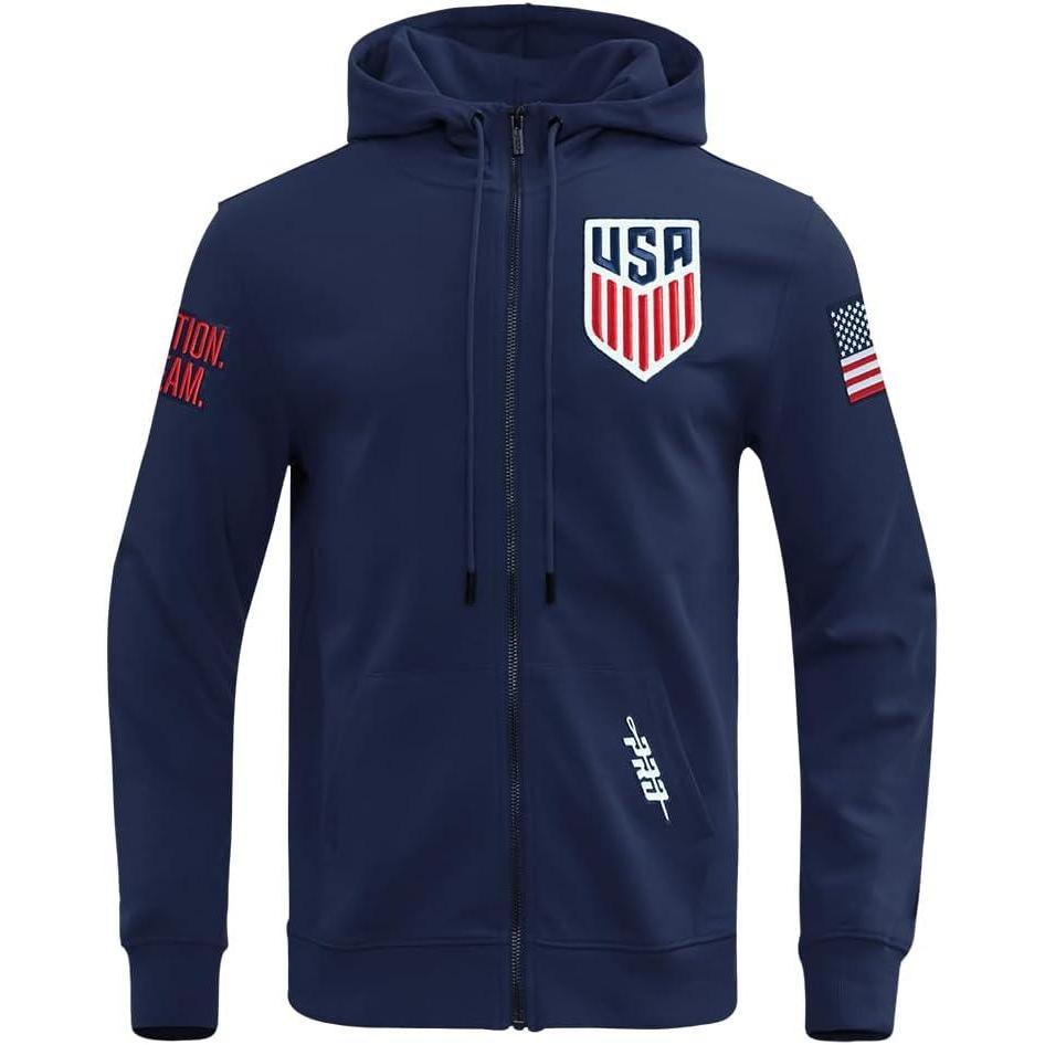 imageMens USSF Classic Chenille Double Knit FullZip HoodieMidnight Navy