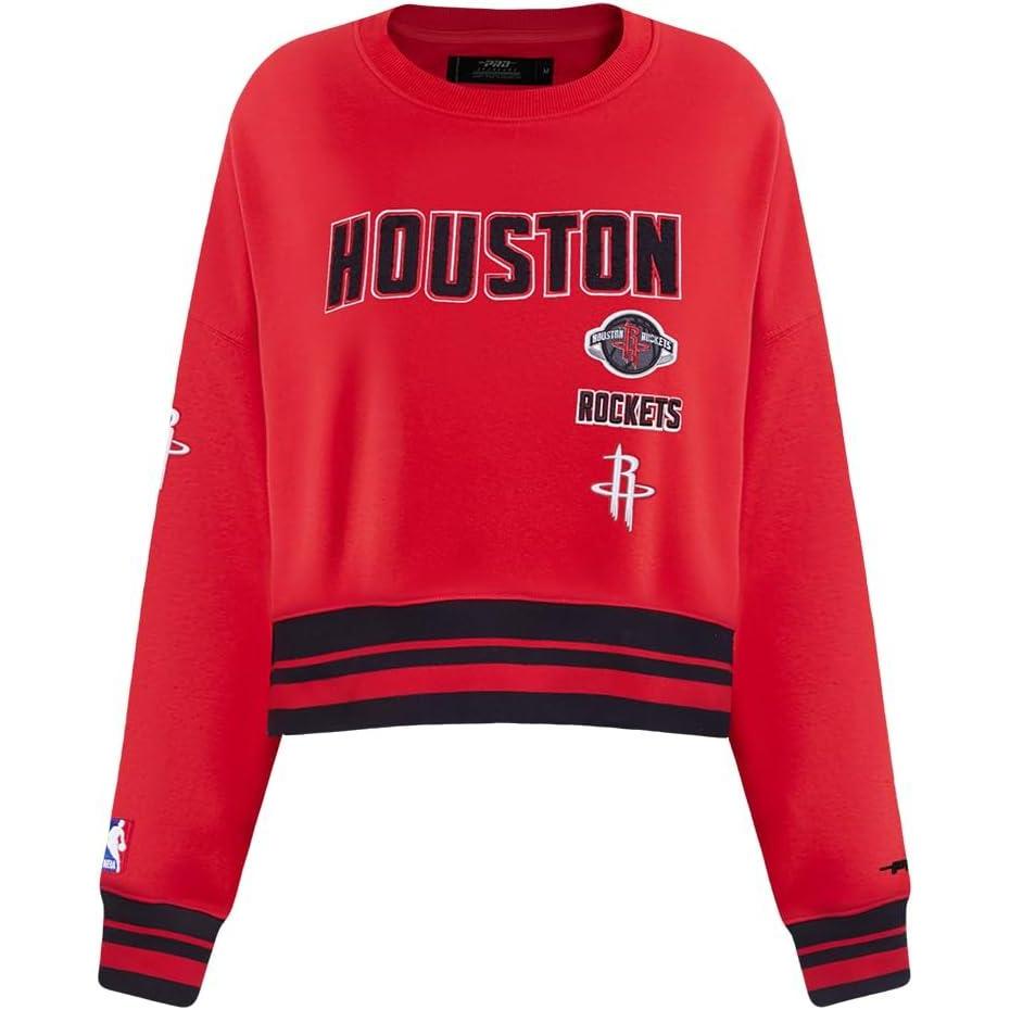 imagePRO STANDARD Womens NBA Retro Classics Brushed Back French Terry Crewneck SweatshirtRedBlack