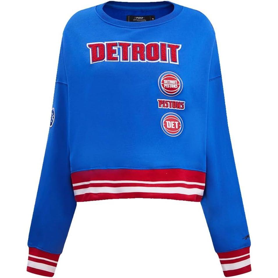 imagePRO STANDARD Womens NBA Retro Classics Brushed Back French Terry Crewneck SweatshirtRoyal BlueRed