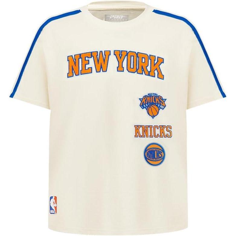 imagePro Standard Big Boys NBA New York Knicks Retro Classics Short Sleeve Taping Tee EggshellRoyal Blue M
