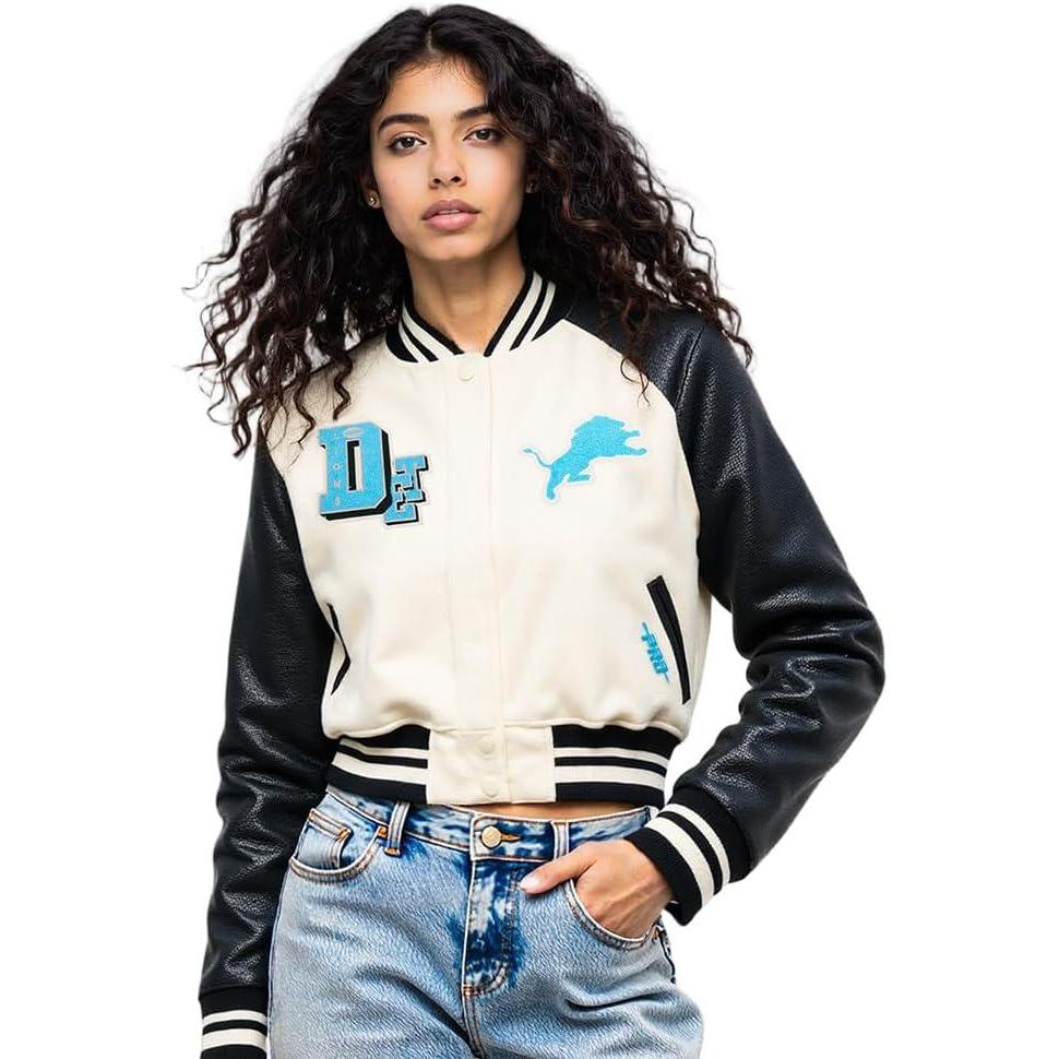 imagePro Standard Womens NFL Best of Varsity JacketEggshell Black