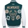 PRO STANDARD Mens NBA Diy Pick Stitch Varsity Jacket(Forest Green/White)