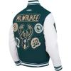 PRO STANDARD Mens NBA Diy Pick Stitch Varsity Jacket(Forest Green/White)