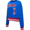 PRO STANDARD Womens NBA Retro Classics Brushed Back French Terry Crewneck Sweatshirt(Royal Blue/Red)