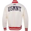 Pro Standard Mens USSF Classic Chenille Ribbed Satin Jacket(Eggshell/ Red)