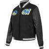 Pro Standard NBA womens Womens Nba Mash Up Wool Varsity Jacket(Black)