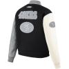 Pro Standard Womens NFL Reverse French Terry Wool Varsity Jacket(Black)