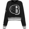 Pro Standard Womens NBA Mash Up Brushed Back French Terry Crewneck Sweatshirt(Black/Gray)