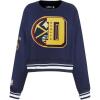 Pro Standard Womens NBA Mash Up Brushed Back French Terry Crewneck Sweatshirt(Midnight Navy)