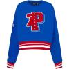 Pro Standard Womens NBA Mash Up Brushed Back French Terry Crewneck Sweatshirt(Royal Blue/Red)