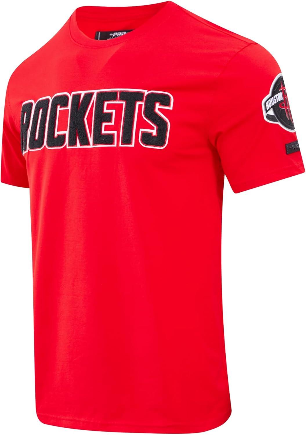imagePro Standard Mens NBA Classic Chenille Cotton Short Sleeve TeeRed