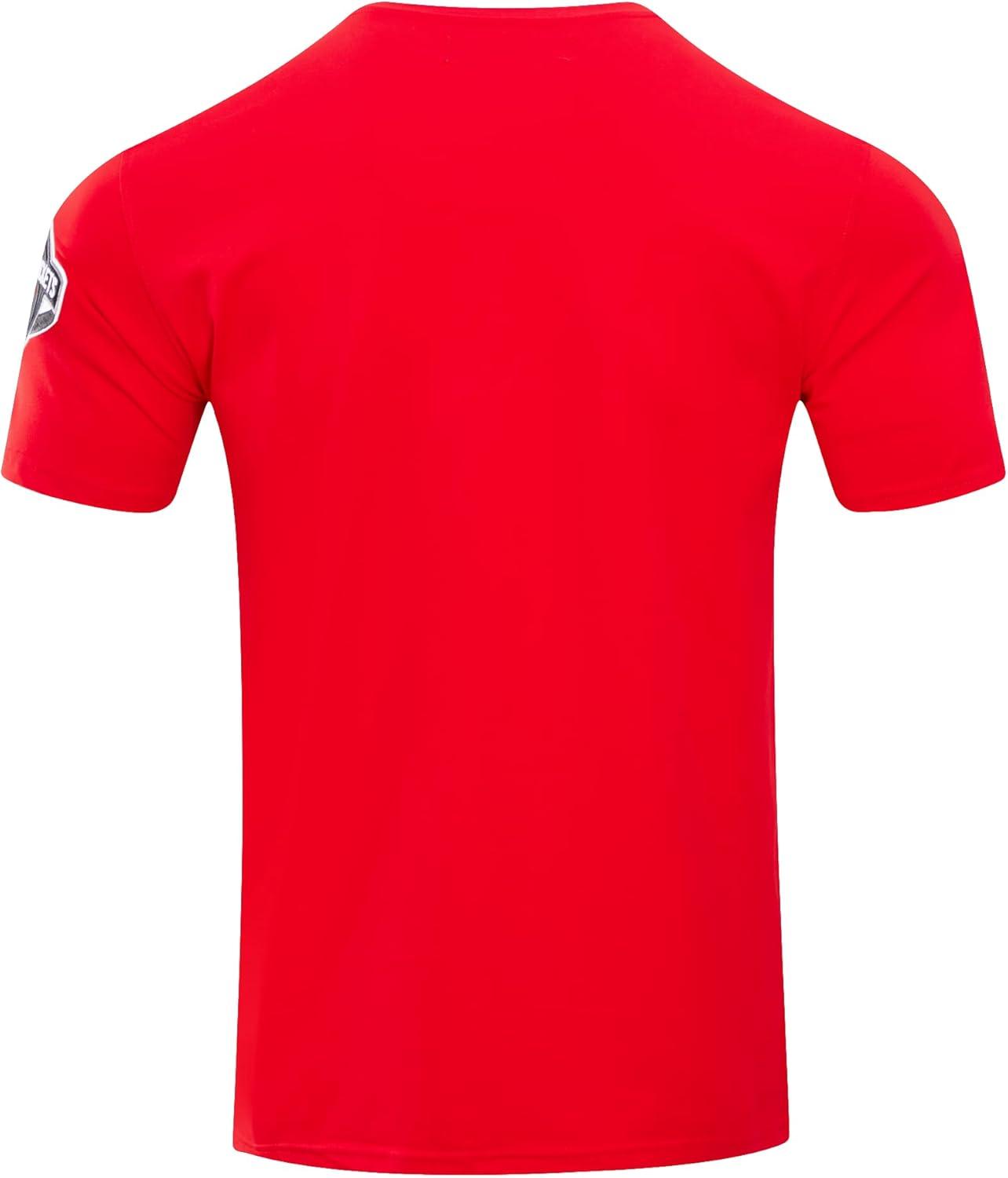 imagePro Standard Mens NBA Classic Chenille Cotton Short Sleeve TeeRed
