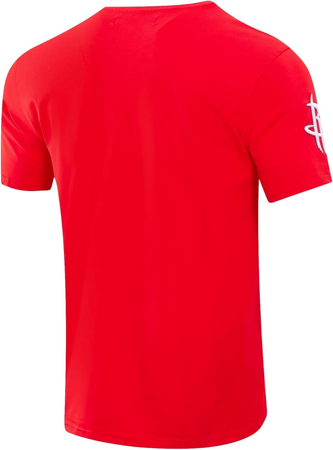 imagePro Standard Mens NBA Classic Chenille Cotton Short Sleeve TeeRed