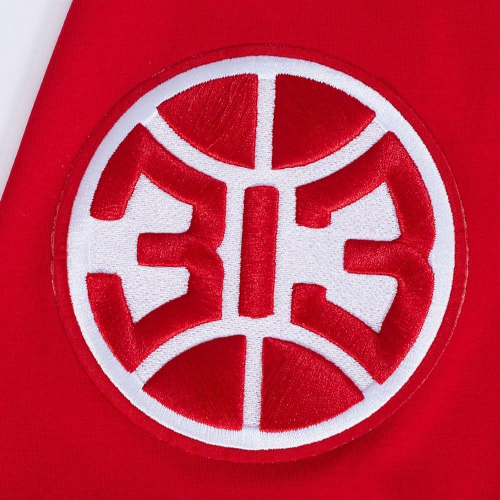 imagePro Standard Mens NBA Classic Chenille Cotton Short Sleeve TeeRed
