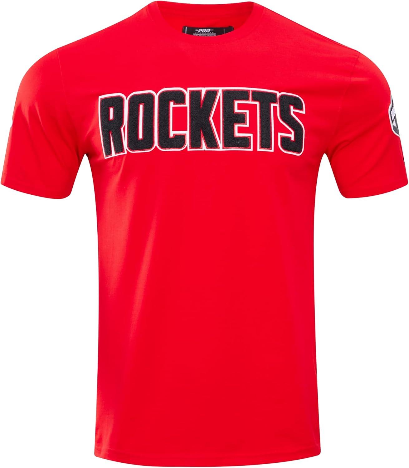 imagePro Standard Mens NBA Classic Chenille Cotton Short Sleeve TeeRed