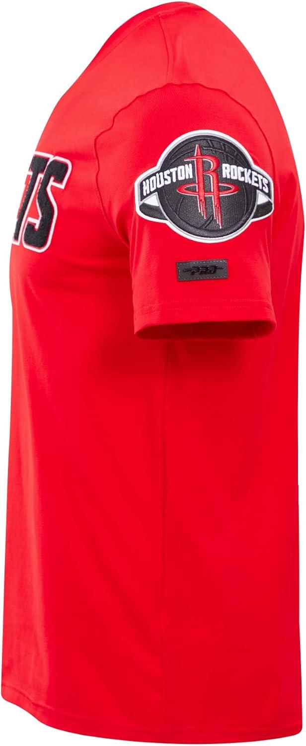 imagePro Standard Mens NBA Classic Chenille Cotton Short Sleeve TeeRed