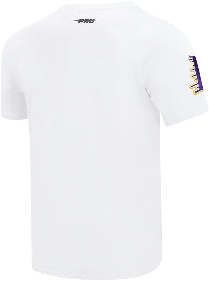 imagePro Standard Mens NBA Classic Chenille Cotton Short Sleeve TeeWhite
