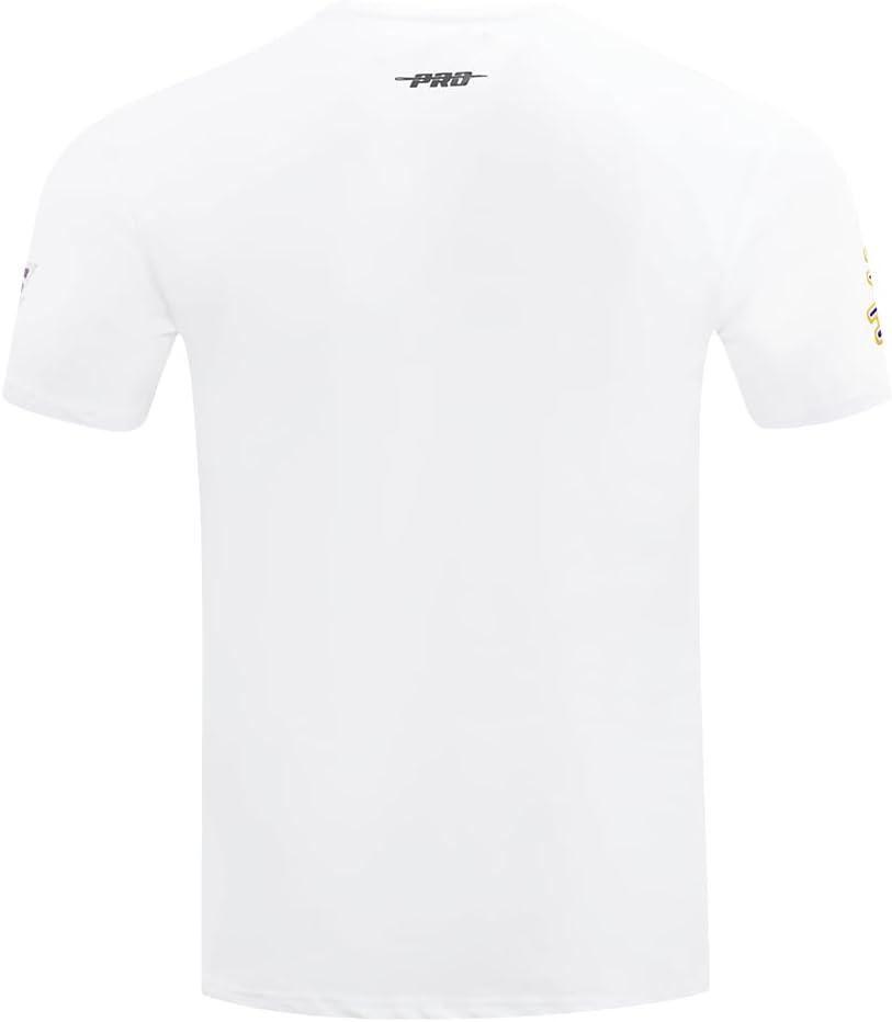 imagePro Standard Mens NBA Classic Chenille Cotton Short Sleeve TeeWhite