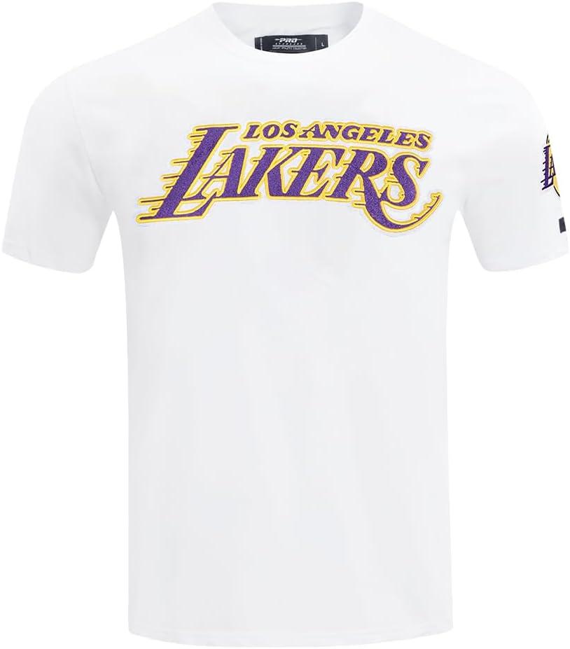 imagePro Standard Mens NBA Classic Chenille Cotton Short Sleeve TeeWhite