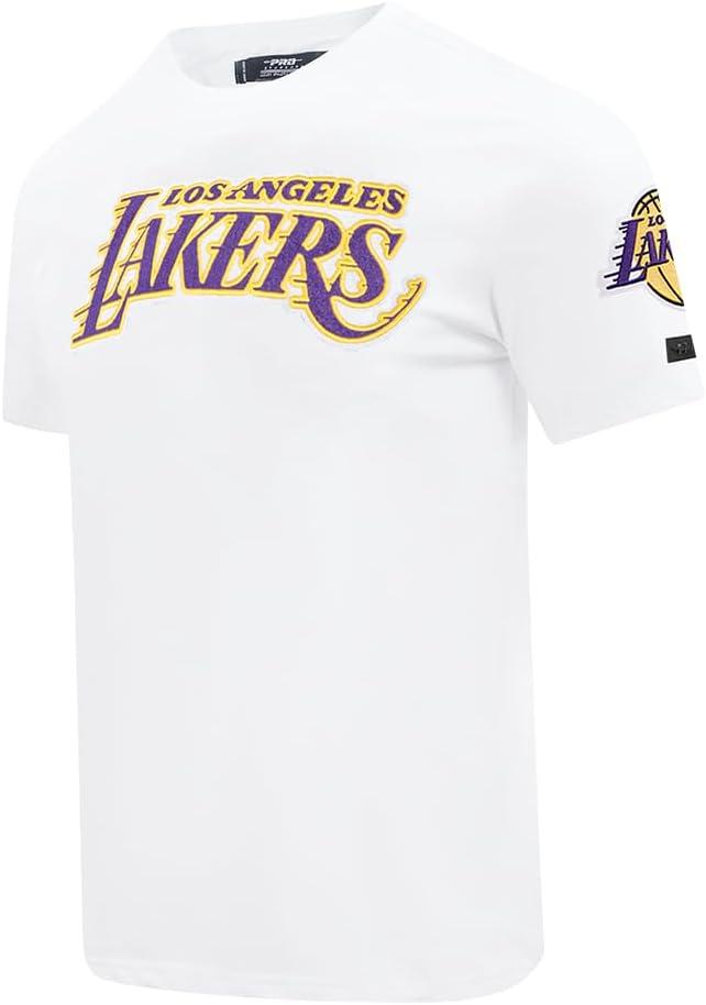 imagePro Standard Mens NBA Classic Chenille Cotton Short Sleeve TeeWhite