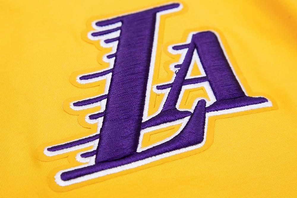 imagePro Standard Mens NBA Classic Chenille Cotton Short Sleeve TeeYellow