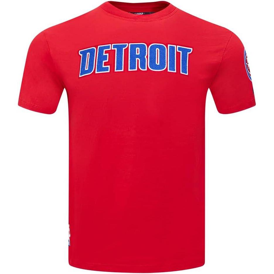 imagePro Standard Mens NBA Classic Chenille Cotton Short Sleeve TeeRed