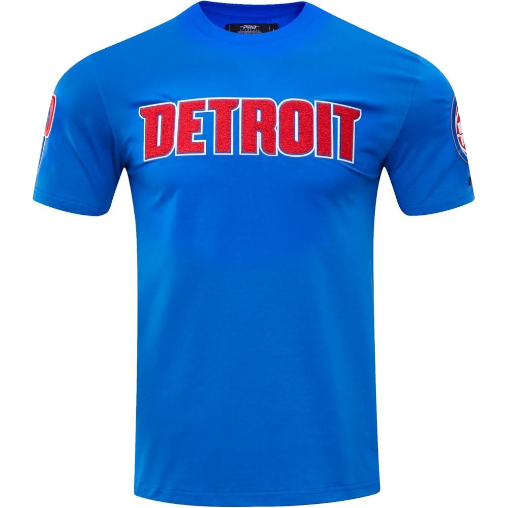 imagePro Standard Mens NBA Classic Chenille Cotton Short Sleeve TeeRoyal Blue